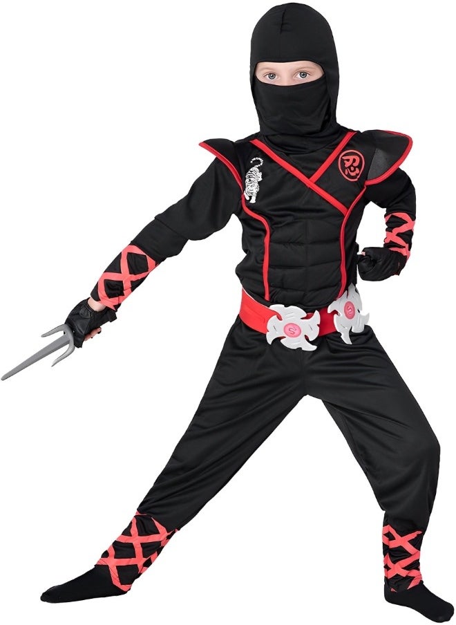 GROIC - Ninja Costume for Boys Kids Costume Boy Ninja Muscle Costume With Ninja Foam Accessories Best Children Gift - Image 1