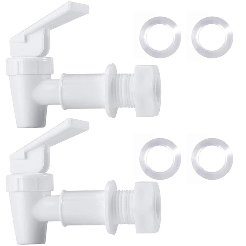 HUI NING Water SpigotBPA Free Plastic Spigot Universal Replacement Faucet for 5 gallon bucket Wine Barrels Water Cooler Filtration Systems and filter water pitcher2 White