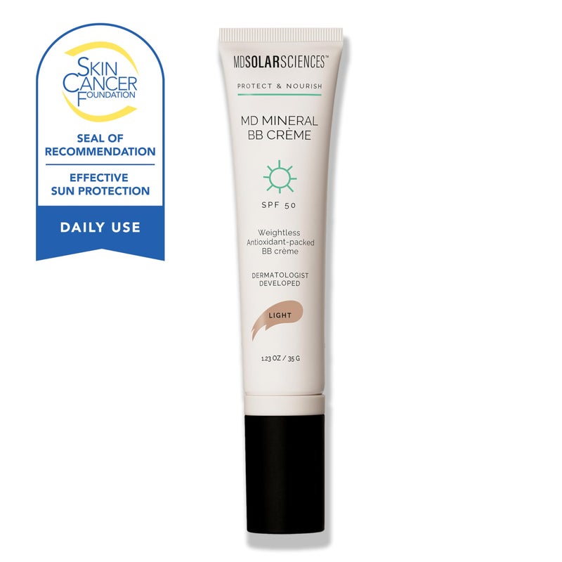 MDSolarSciences Mineral BB Creme SPF 50 | Hydrating, Sheer Tinted Mineral Sunscreen with Niacinamide, Caffeine & Squalane | Blurring, Anti-Aging, Clean & Reef Safe | Light 1.23 oz - Image 2