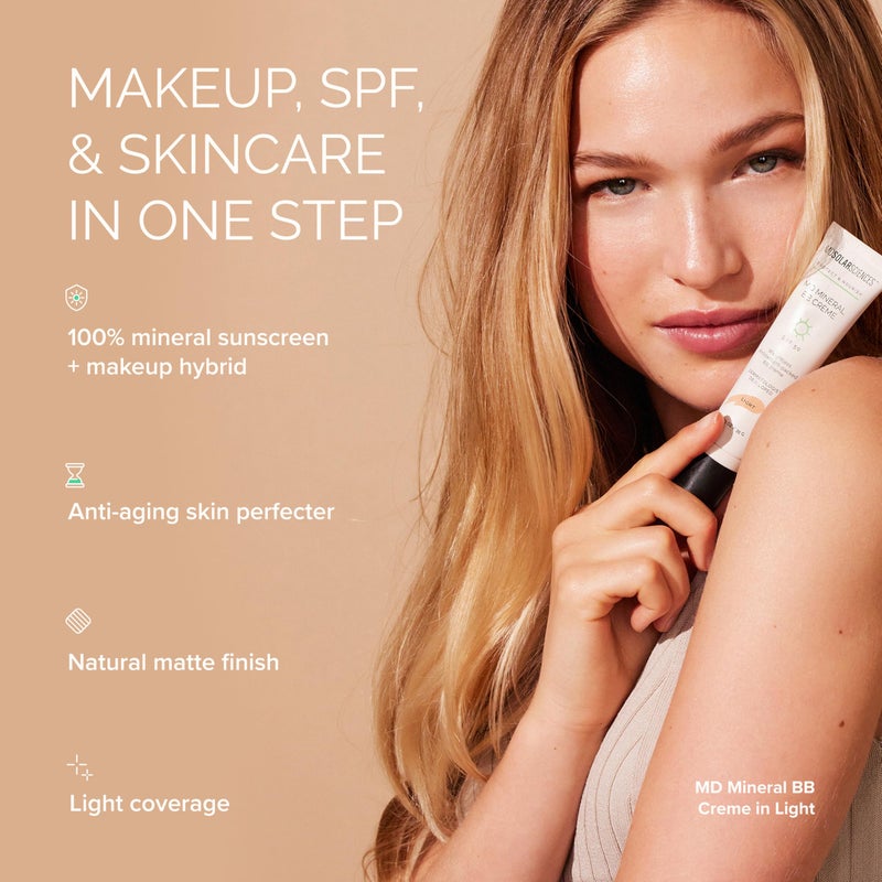 MDSolarSciences Mineral BB Creme SPF 50 | Hydrating, Sheer Tinted Mineral Sunscreen with Niacinamide, Caffeine & Squalane | Blurring, Anti-Aging, Clean & Reef Safe | Light 1.23 oz - Image 4