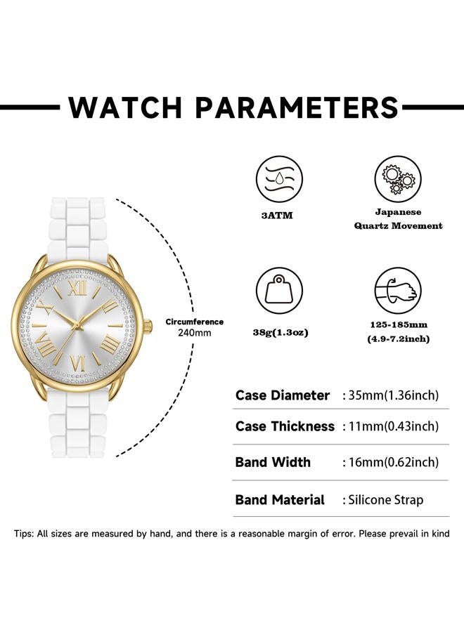 Bisley Women Watch White Watch Silicone Strap Watch - Image 4