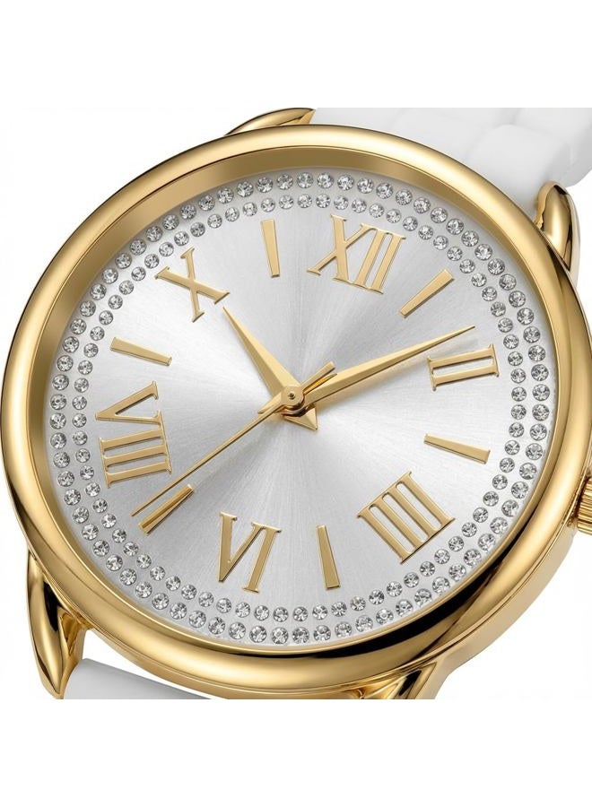 Bisley Women Watch White Watch Silicone Strap Watch - Image 2