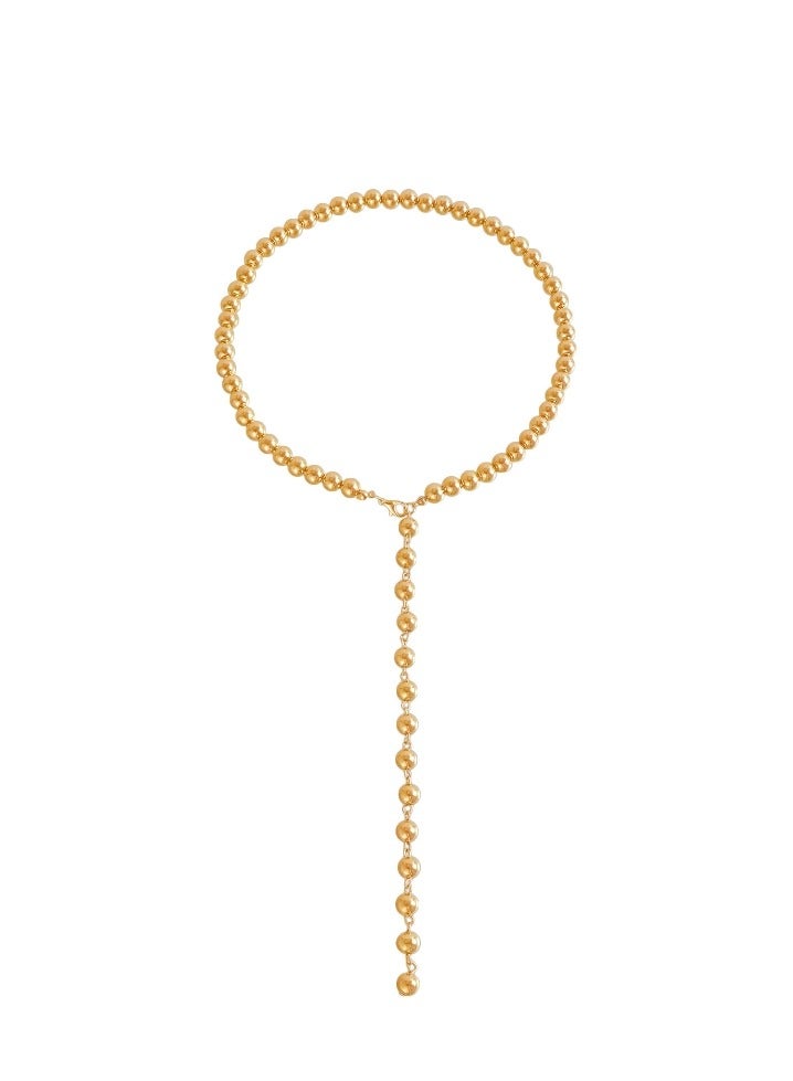New Fashion Long Pearl Beaded Lariat Necklace For Women Gold Dainty Adjustable Y Pearl Choker Necklace Bead Drop Necklace Wedding Bridal Party Jewelry Accessories - Image 1