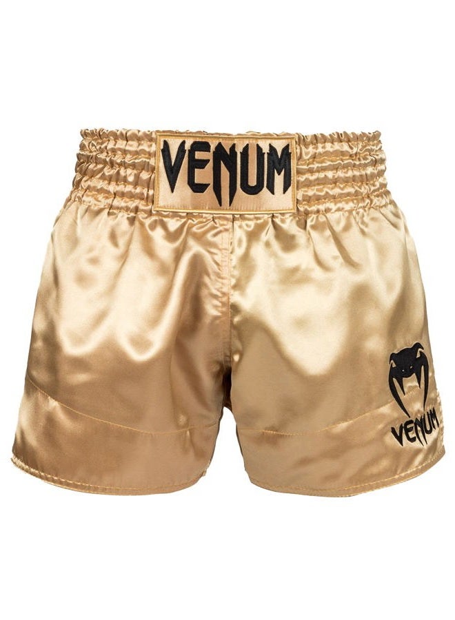 VENUM Standard Classic Muay Thai Shorts, Gold/Black, Large - Image 1