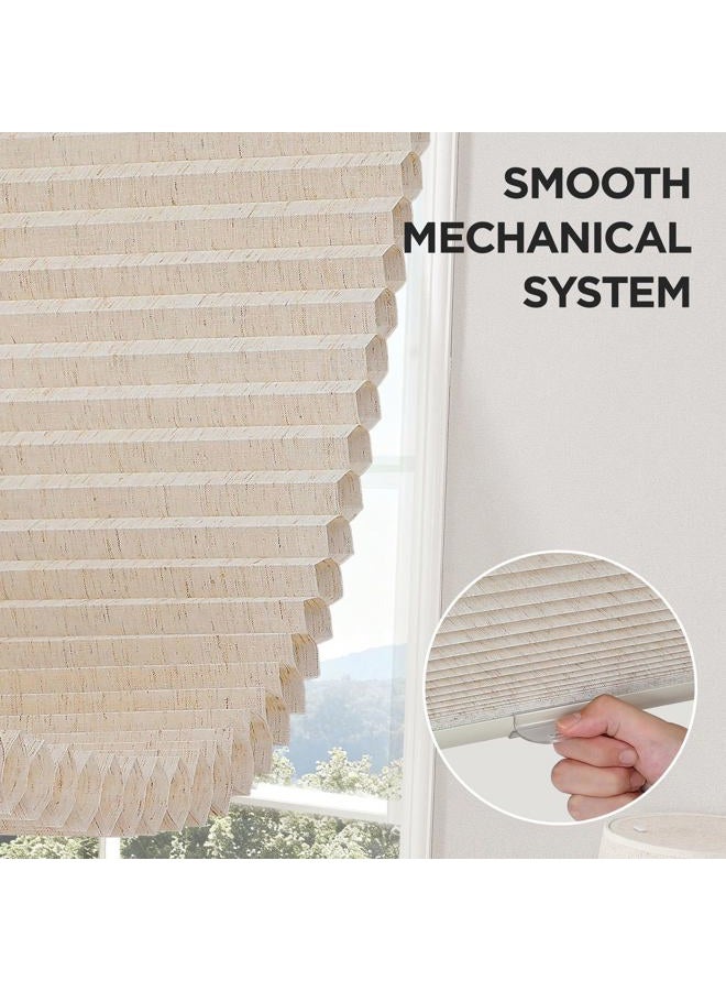 Joydeco No Drill Linen Cellular Blinds for Indoor Windows, Light Filtering Cordless Cellular Shades for Thermal Insulation Noise Reduction, Window Shades for Home (Linen Cream, 20" W x 64" H) - Image 5