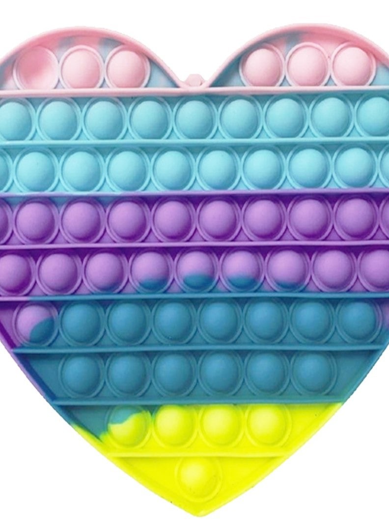 Prime Push Pop Bubble Fidget Heart Sensory Toy  Non-Toxic Stress Relieve Silicone Squeeze Push Pop Bubble Sensory Fidget Squishy Toy - Image 3