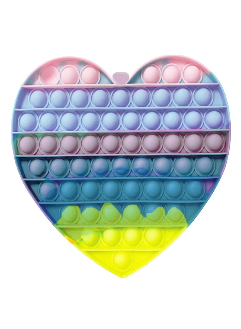 Prime Push Pop Bubble Fidget Heart Sensory Toy  Non-Toxic Stress Relieve Silicone Squeeze Push Pop Bubble Sensory Fidget Squishy Toy - Image 1