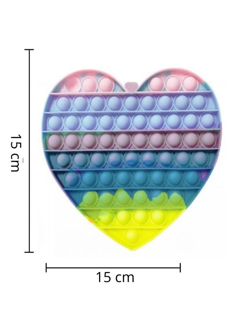 Prime Push Pop Bubble Fidget Heart Sensory Toy  Non-Toxic Stress Relieve Silicone Squeeze Push Pop Bubble Sensory Fidget Squishy Toy - Image 2