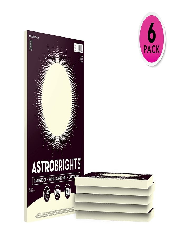 Astrobrights Colored Cardstock, 8.5" x 11", 65 lb/176 gsm, "Cream", 50 Sheets (Pack of 6) - 300 Sheets in Total (91518) - Image 2