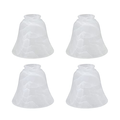 Aspen Creative 230274A Transitional Alabaster Bell Shape Ceiling Fan Glass Shade218FitterSize538D x 434H4PcsPack - Image 1
