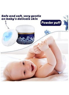 GNAFOTU Body Powder Case with Powder Puff Powder Container Tea Canister for Baby and Adult Body Talcum Powder Tea Box (Blue Sea)  - Image 2
