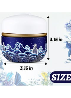 GNAFOTU Body Powder Case with Powder Puff Powder Container Tea Canister for Baby and Adult Body Talcum Powder Tea Box (Blue Sea)  - Image 3