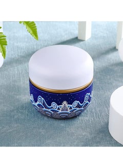 GNAFOTU Body Powder Case with Powder Puff Powder Container Tea Canister for Baby and Adult Body Talcum Powder Tea Box (Blue Sea)  - Image 5