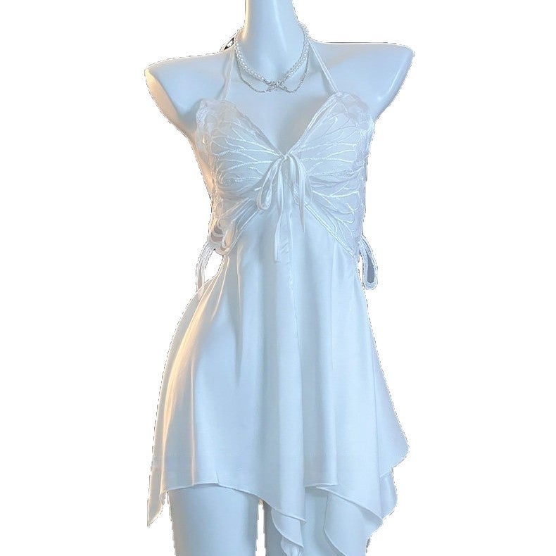 Purple Padded Silk Sleeveless Nightgown - Image 5
