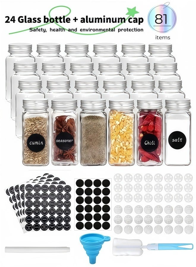 Sharpdo Glass Spice Jars - Square Containers for Food Storage with Lids - Image 1