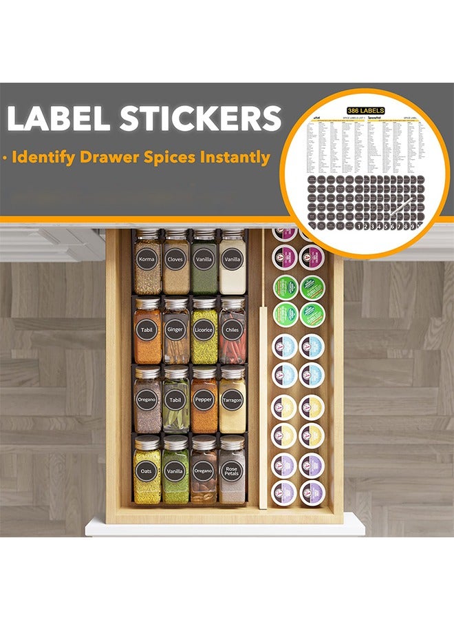 Sharpdo Glass Spice Jars - Square Containers for Food Storage with Lids - Image 3