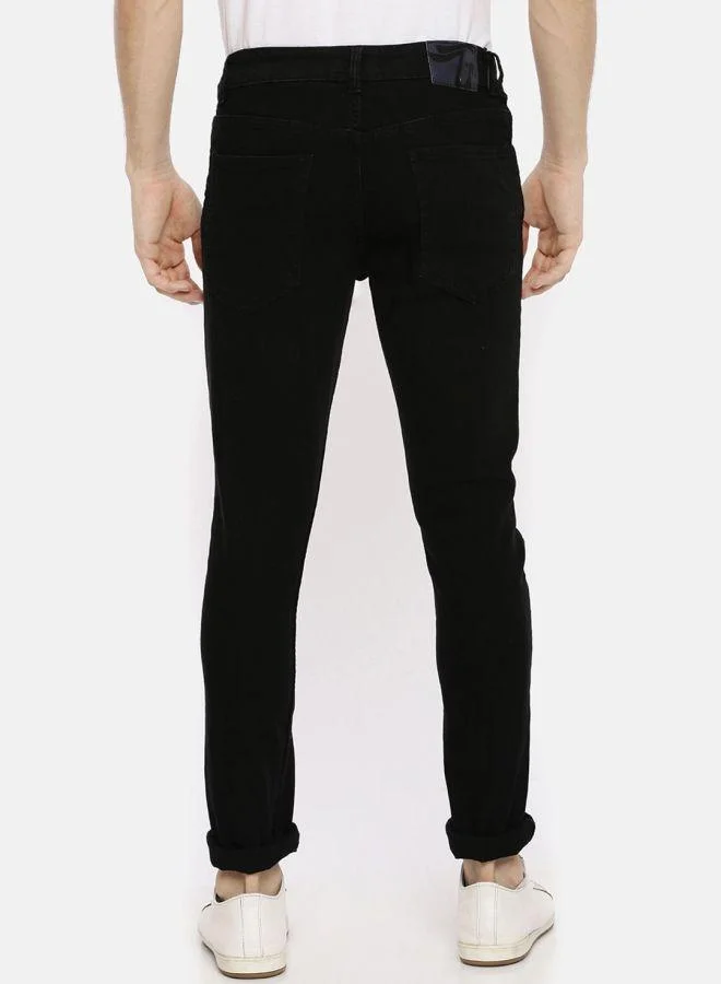 ذا انديان كراج كو Men Slim Fit Solid Mid-Rise Jeans