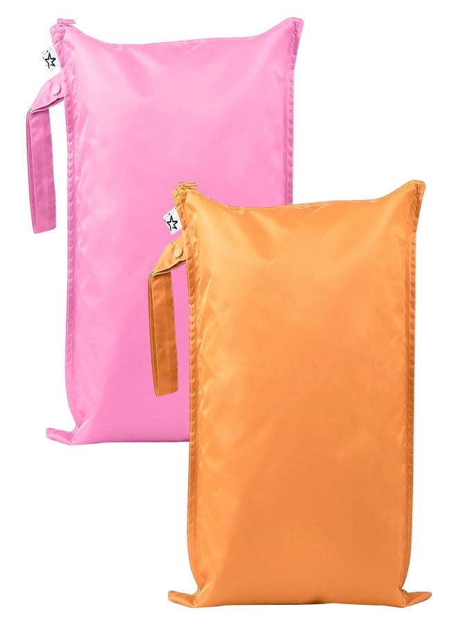 Tiny Twinkle Mess-proof Wet Bags 2 Pack Waterproof and Washable Bag for Travel storage, Stroller, Daycare, Baby Diapers, Yoga, Beach, Pool, Wet Toddler Swimsuits (Sweet Treat) - Image 1