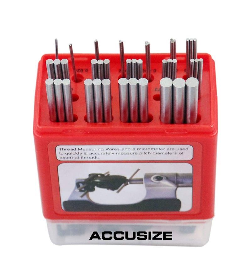 Accusize Industrial Tools U.S. and Metric Thread Measuring Wire Set with Thread Measuring Wire Holders, Eg06-1002 - Image 5