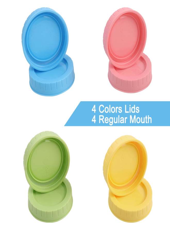 PP plastic color round food grade 70mm mouth diameter Mason jar sealed lid 4 Pack - Image 4