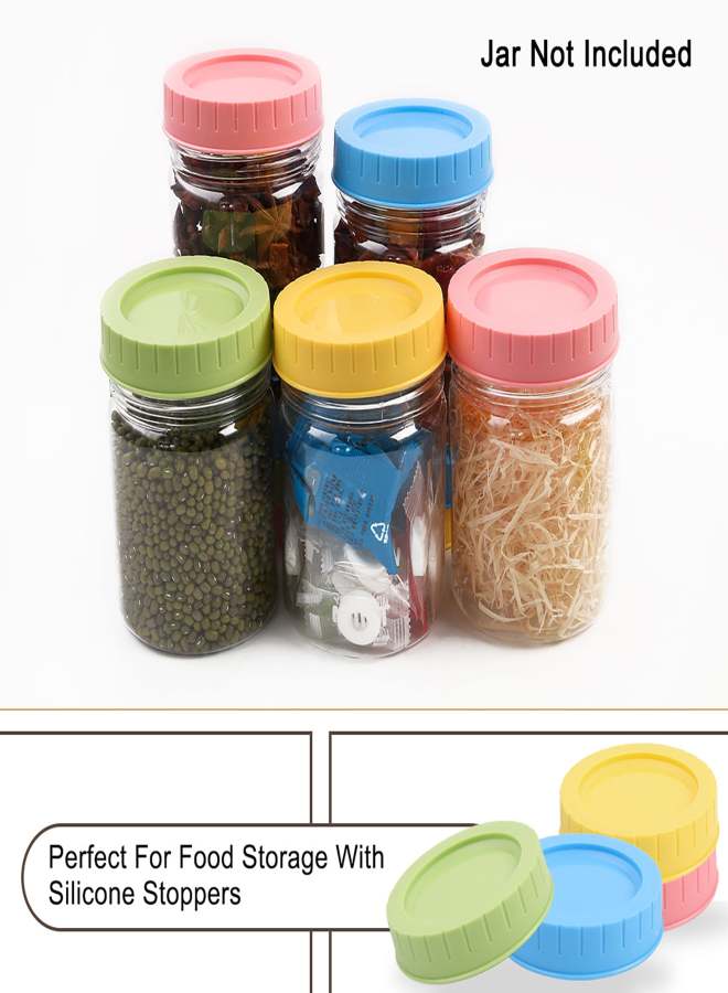 PP plastic color round food grade 70mm mouth diameter Mason jar sealed lid 4 Pack - Image 2