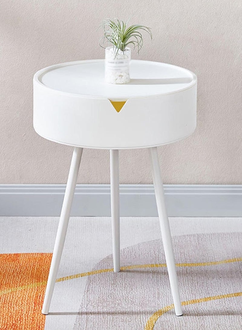 DubaiGallery Iron Bedside Table, Cream Style Bedside Table,Modern Simple Bedside Table, Creative Simple Bedside Table, Creative Round Bedside Table, Bedside Storage Cabinet,Iron Storage Cabinet,Cream Style stor - Image 1