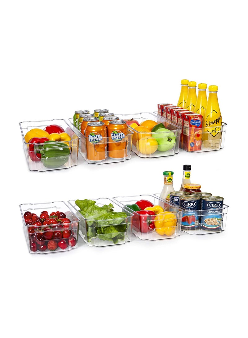 QUESERA Set of 4 Fridge Organizer Bins Fridge Storage Kitchen Organizer Refrigerator Bins - Image 1