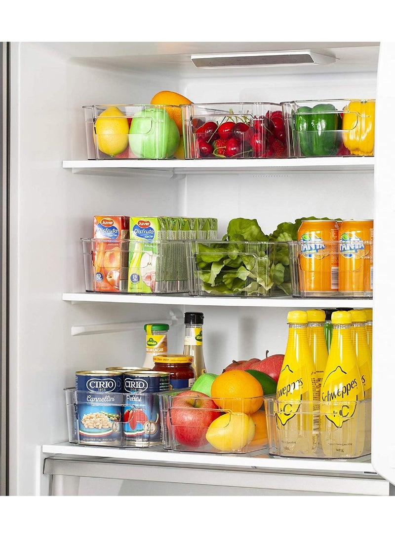 QUESERA Set of 4 Fridge Organizer Bins Fridge Storage Kitchen Organizer Refrigerator Bins - Image 2