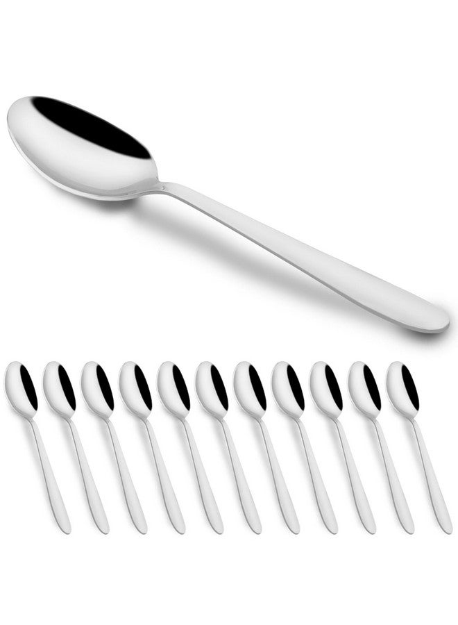 Parage 12 Pieces Stainless Steel Table Spoon Set for Tea, Coffee, Sugar, Condiments & Spices, 18 cm Long, Dining Tableware Cutlery Set, Silver (Sigma Design) - Image 1