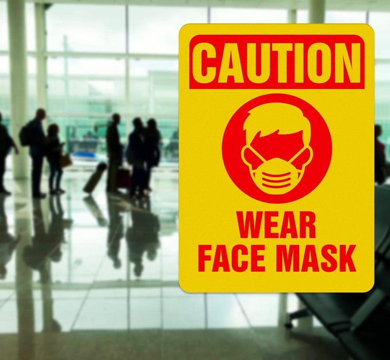 ARS 6PCS Wear Face Mask Window Stickers Decal 7''x10'' Face Mask Required Safety Sign for Window Door Wall - Image 4