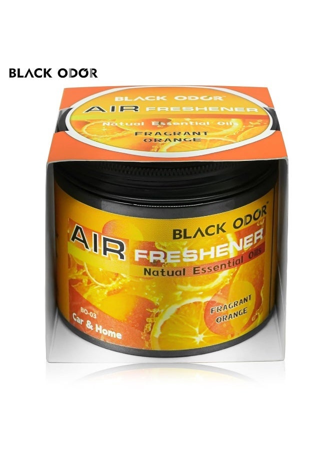 رائحة سوداء جل معطر للجو "Black Odor" (وزن 180 جم) برائحة البرتقال (موديل BO-03) - يحتوي على زيوت عطرية طبيعية - مناسب للسيارة والمنزل. - Image 3