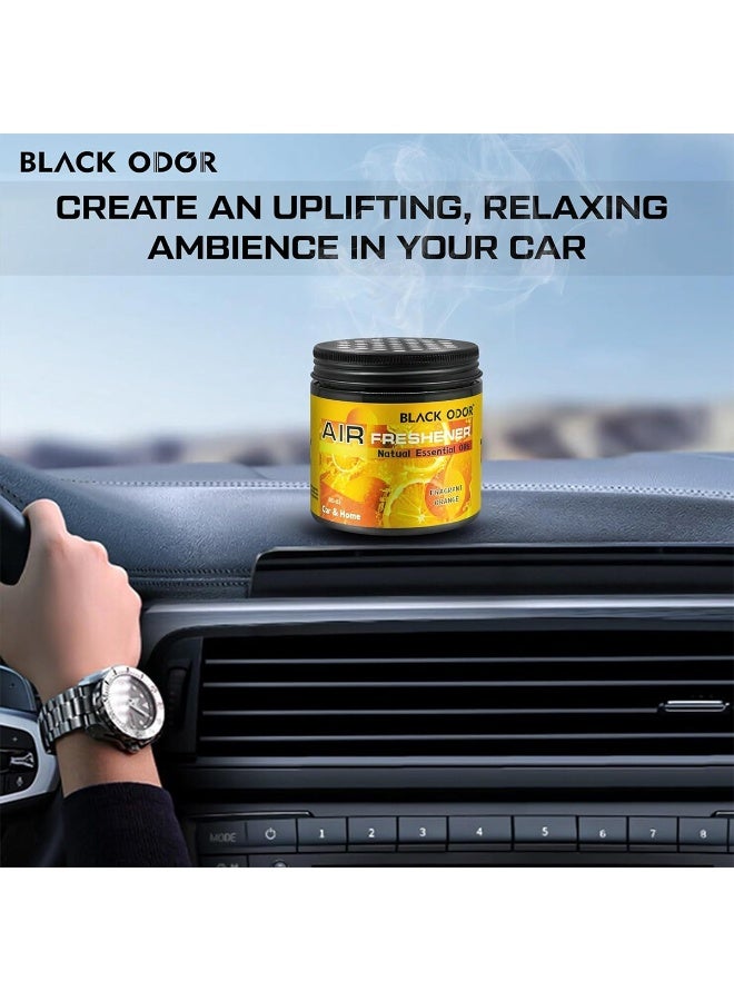 رائحة سوداء جل معطر للجو "Black Odor" (وزن 180 جم) برائحة البرتقال (موديل BO-03) - يحتوي على زيوت عطرية طبيعية - مناسب للسيارة والمنزل. - Image 2