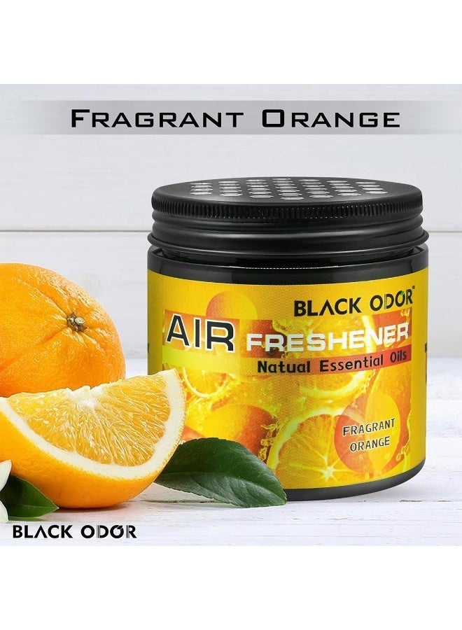 رائحة سوداء جل معطر للجو "Black Odor" (وزن 180 جم) برائحة البرتقال (موديل BO-03) - يحتوي على زيوت عطرية طبيعية - مناسب للسيارة والمنزل. - Image 1