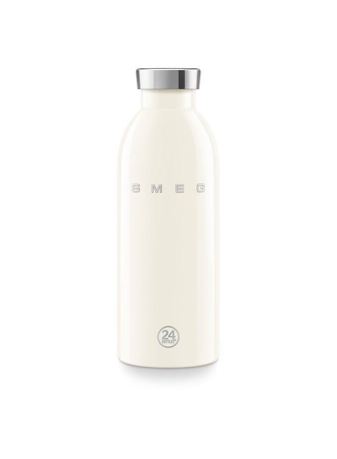 سميج زجاجة مياه SMEG x 24Bottles سعة 500 مل، زجاجة مياه ستانلس ستيل قابلة لإعادة الاستخدام، زجاجة شرب من ستانلس ستيل 18/8، زمزمية مياه رياضية خفيفة بغطاء محكم مانع للتسرب، زجاجة مياه بدون BPA للجيم والرياضة والشغل والمكتب والجامعة والسفر والاستخدام اليومي - Image 1