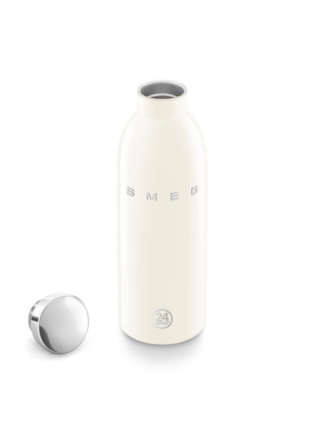سميج زجاجة مياه SMEG x 24Bottles سعة 500 مل، زجاجة مياه ستانلس ستيل قابلة لإعادة الاستخدام، زجاجة شرب من ستانلس ستيل 18/8، زمزمية مياه رياضية خفيفة بغطاء محكم مانع للتسرب، زجاجة مياه بدون BPA للجيم والرياضة والشغل والمكتب والجامعة والسفر والاستخدام اليومي - Image 5