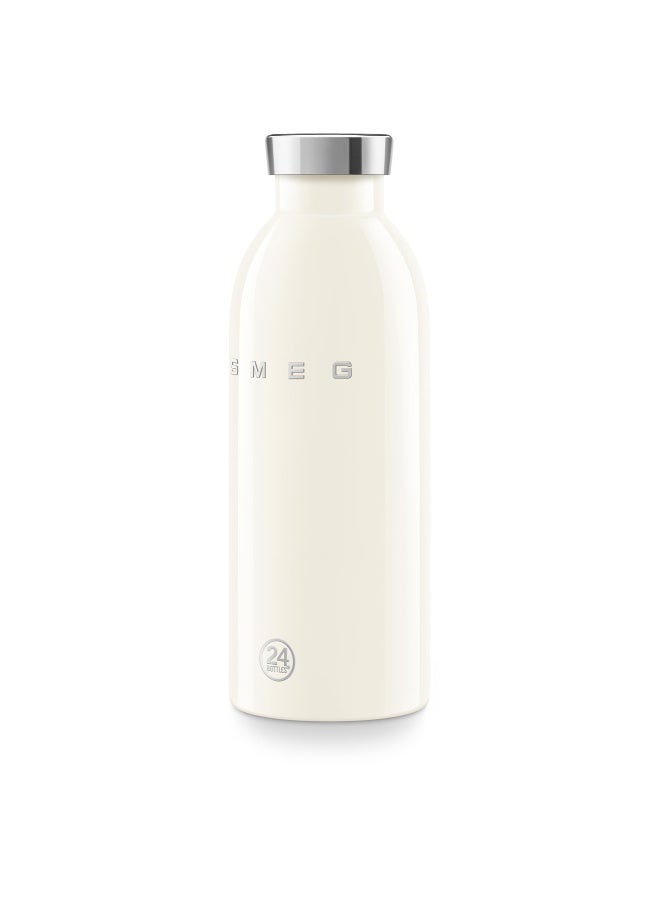 سميج زجاجة مياه SMEG x 24Bottles سعة 500 مل، زجاجة مياه ستانلس ستيل قابلة لإعادة الاستخدام، زجاجة شرب من ستانلس ستيل 18/8، زمزمية مياه رياضية خفيفة بغطاء محكم مانع للتسرب، زجاجة مياه بدون BPA للجيم والرياضة والشغل والمكتب والجامعة والسفر والاستخدام اليومي - Image 3
