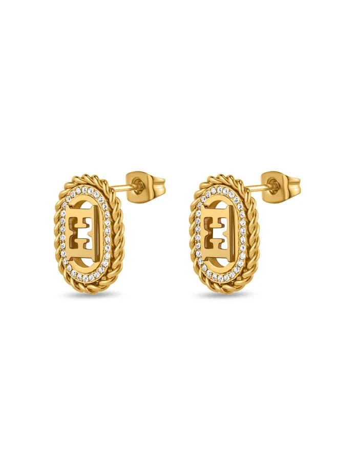 إسكادا Grace Gold Plated 316L Stainless Steel Stud Earrings for Women
