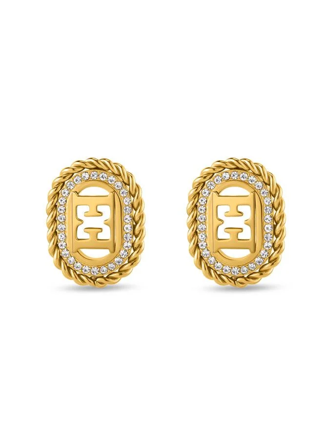 إسكادا Grace Gold Plated 316L Stainless Steel Stud Earrings for Women