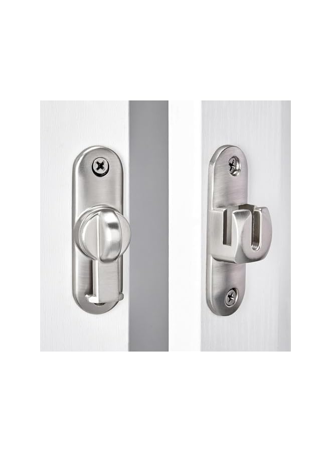 PROMASS Silvery Barn Door Latches, 90/180° Gate Lock - Zinc Alloy Right Angle for Cabinets, Bathroom - Image 5