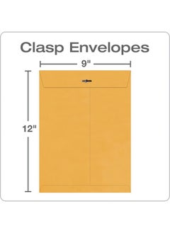 Quality Park 9" X 12" Clasp Envelopes Brown Kraft Gummed Flap 100/Box (Qua37790)  - Image 2