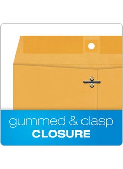 Quality Park 9" X 12" Clasp Envelopes Brown Kraft Gummed Flap 100/Box (Qua37790)  - Image 3