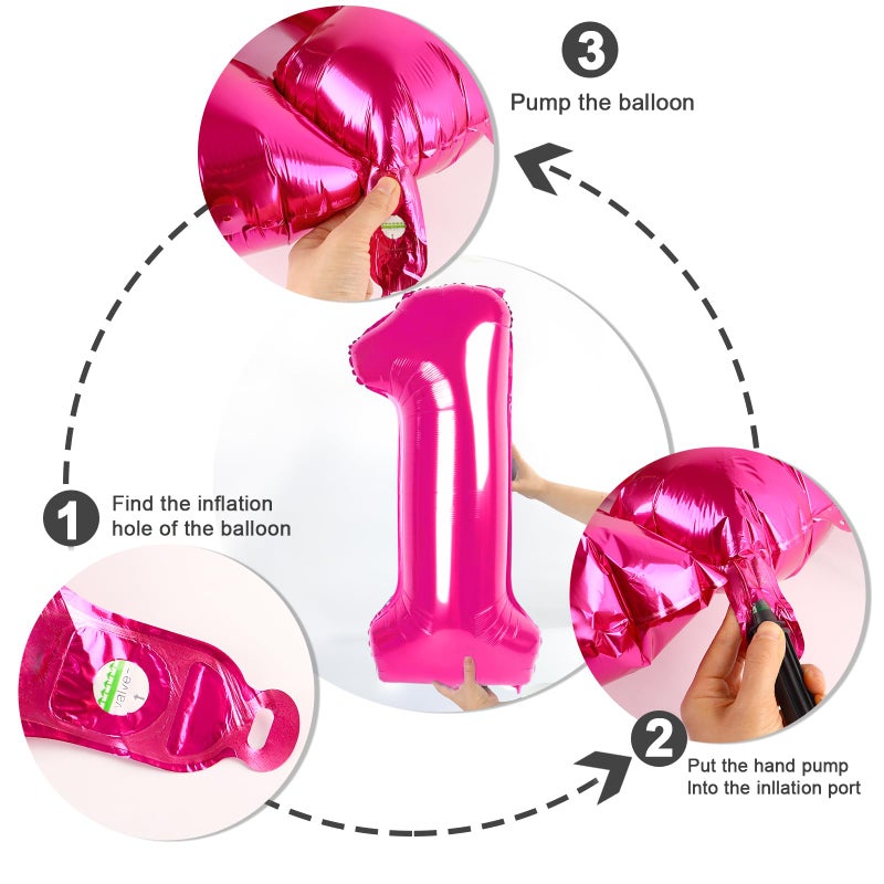 Mluchee 40 Inch Number 7 Balloon, Hot Pink Seven Birthday Decor, 7 17 27 70 Year Old Balloon Number for Engagement, Wedding, Graduations - Image 5