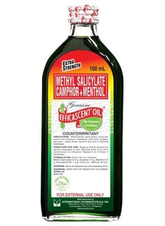EFFICASCENT OIL Extra Strength Liniment, Methyl Salicylate, Camphor + Menthol Blend for Rapid Relief of Rheumatism, Muscle and Joint Pains, Headaches, Insect Bites, and More, 100ml 