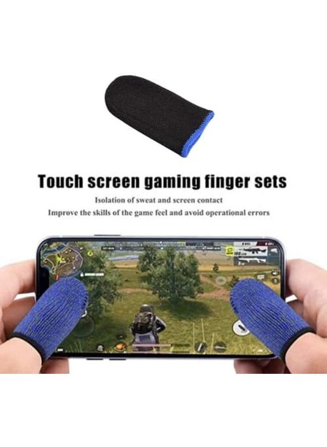 erorex - Pubg And Free Fire Call Of Duty Anti Slip Thumb Sleeve Slip Proof Sweat Proof Professional Touch Screen Thumbs Finger Sleeve For Pubg Mobile Phone Game Gaming Gloves 1 Pair Blue - Image 1