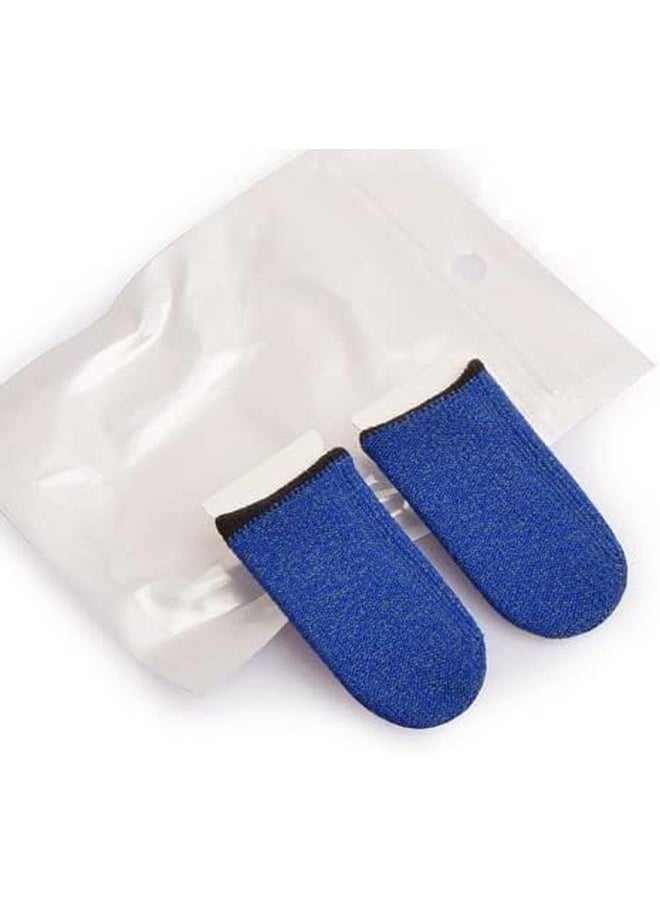erorex - Pubg And Free Fire Call Of Duty Anti Slip Thumb Sleeve Slip Proof Sweat Proof Professional Touch Screen Thumbs Finger Sleeve For Pubg Mobile Phone Game Gaming Gloves 1 Pair Blue - Image 1