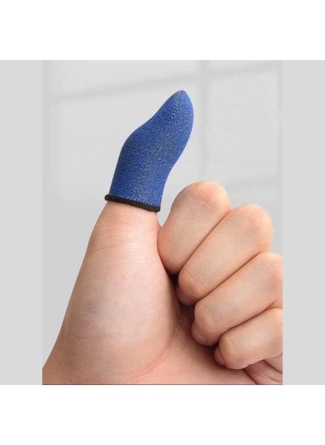 erorex - Pubg And Free Fire Call Of Duty Anti Slip Thumb Sleeve Slip Proof Sweat Proof Professional Touch Screen Thumbs Finger Sleeve For Pubg Mobile Phone Game Gaming Gloves 1 Pair Blue - Image 1