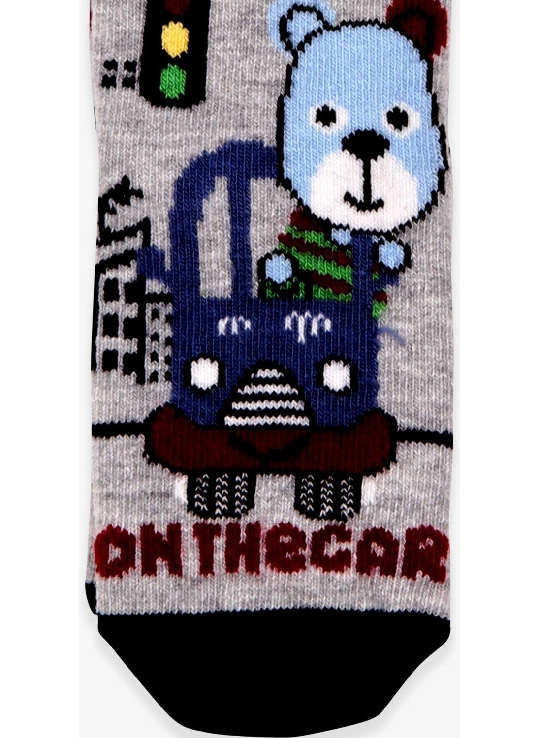 Katamino Boys Socks Teddy Bear Pattern Gray (1-2-7-8 Years)  - Image 2