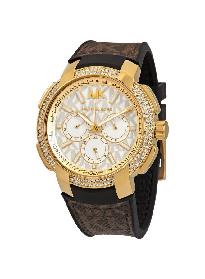 MK ساعة مايكل كورس سيدني كوارتز كريستال مينا بيضاء للسيدات MK6948 - Image 1