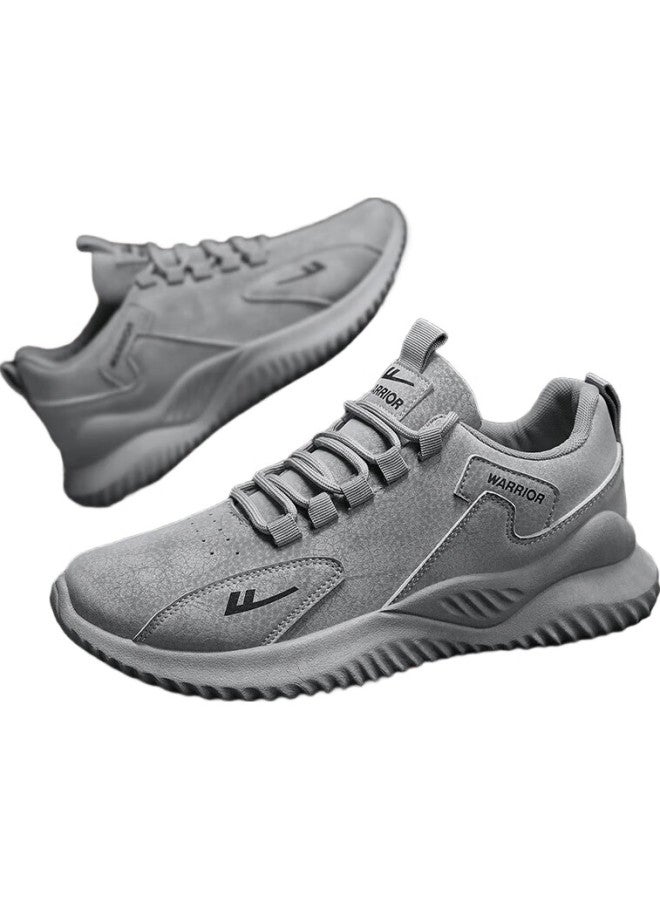 Pull Back Huili Men'S Shoes, Summer Leather Waterproof Sneakers, Black Work Shoes For Men, 3459 Gray, Size 42 - Image 2