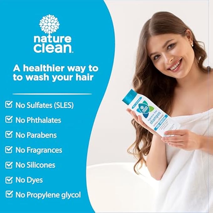 nature clean PURE SENSITIVE SHAMPOO, HYPOALLERGENIC, SENSITIVE SKIN TESTED, FRAGRANCE-FREE, 10 FL. OZ. - Image 3